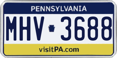PA license plate MHV3688