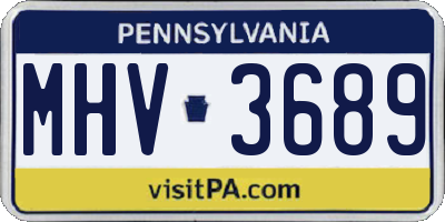 PA license plate MHV3689