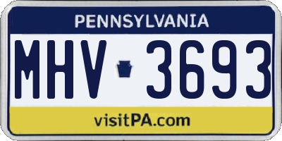 PA license plate MHV3693