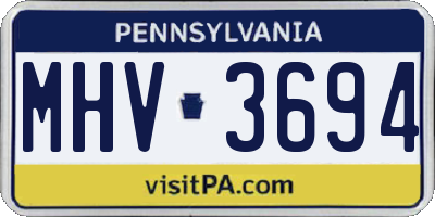 PA license plate MHV3694