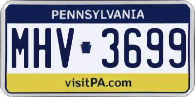 PA license plate MHV3699