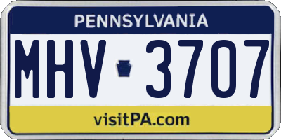 PA license plate MHV3707