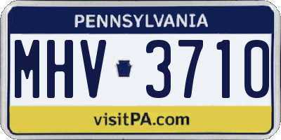 PA license plate MHV3710