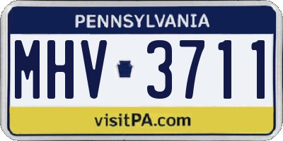 PA license plate MHV3711