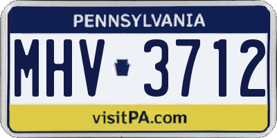 PA license plate MHV3712