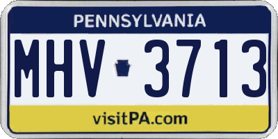 PA license plate MHV3713