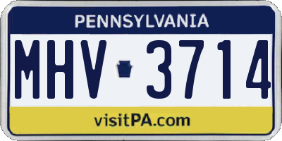 PA license plate MHV3714