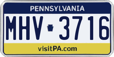 PA license plate MHV3716