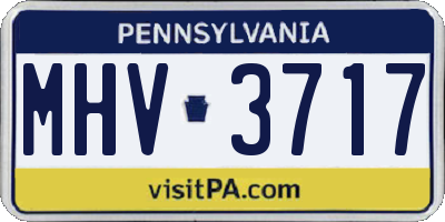 PA license plate MHV3717