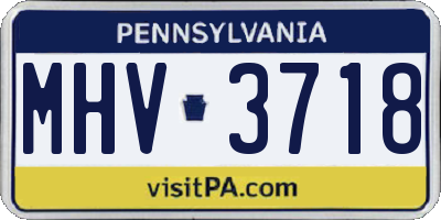 PA license plate MHV3718
