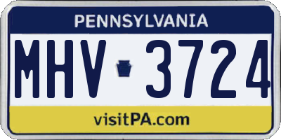 PA license plate MHV3724