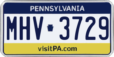 PA license plate MHV3729