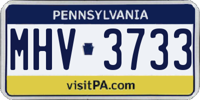 PA license plate MHV3733
