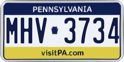 PA license plate MHV3734