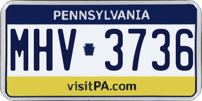 PA license plate MHV3736
