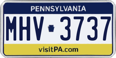 PA license plate MHV3737