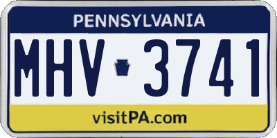 PA license plate MHV3741
