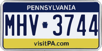 PA license plate MHV3744