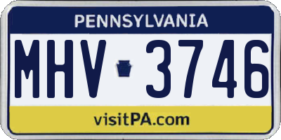 PA license plate MHV3746