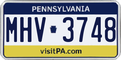 PA license plate MHV3748