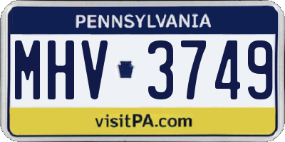 PA license plate MHV3749