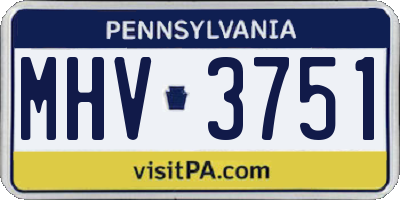 PA license plate MHV3751