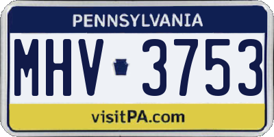PA license plate MHV3753