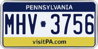 PA license plate MHV3756