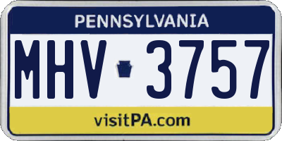 PA license plate MHV3757