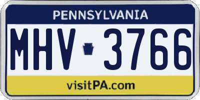 PA license plate MHV3766