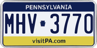 PA license plate MHV3770