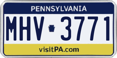 PA license plate MHV3771