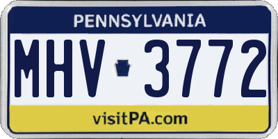 PA license plate MHV3772