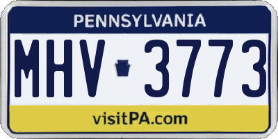 PA license plate MHV3773