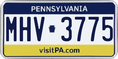 PA license plate MHV3775