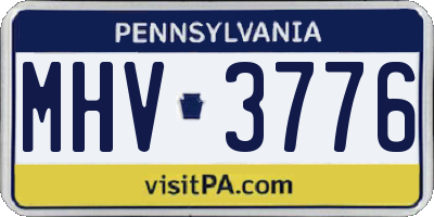 PA license plate MHV3776