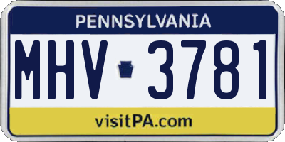 PA license plate MHV3781