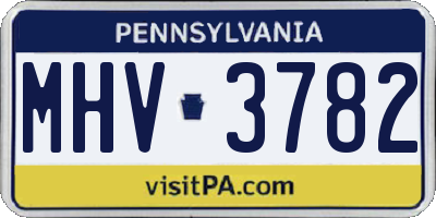 PA license plate MHV3782