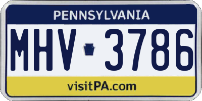 PA license plate MHV3786