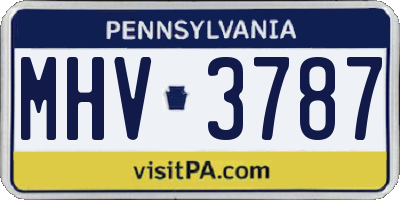 PA license plate MHV3787