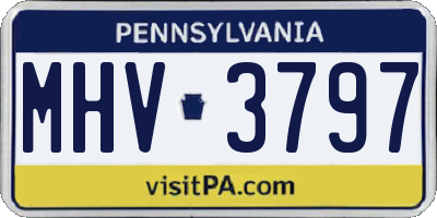 PA license plate MHV3797