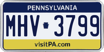 PA license plate MHV3799