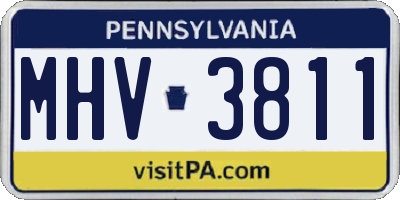 PA license plate MHV3811