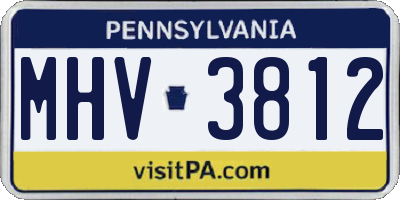 PA license plate MHV3812