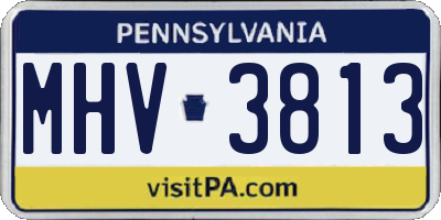 PA license plate MHV3813