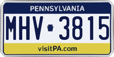 PA license plate MHV3815