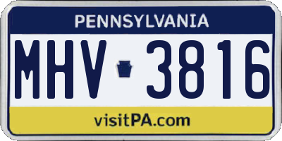 PA license plate MHV3816