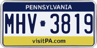 PA license plate MHV3819