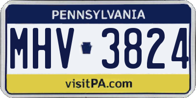 PA license plate MHV3824