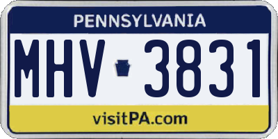 PA license plate MHV3831